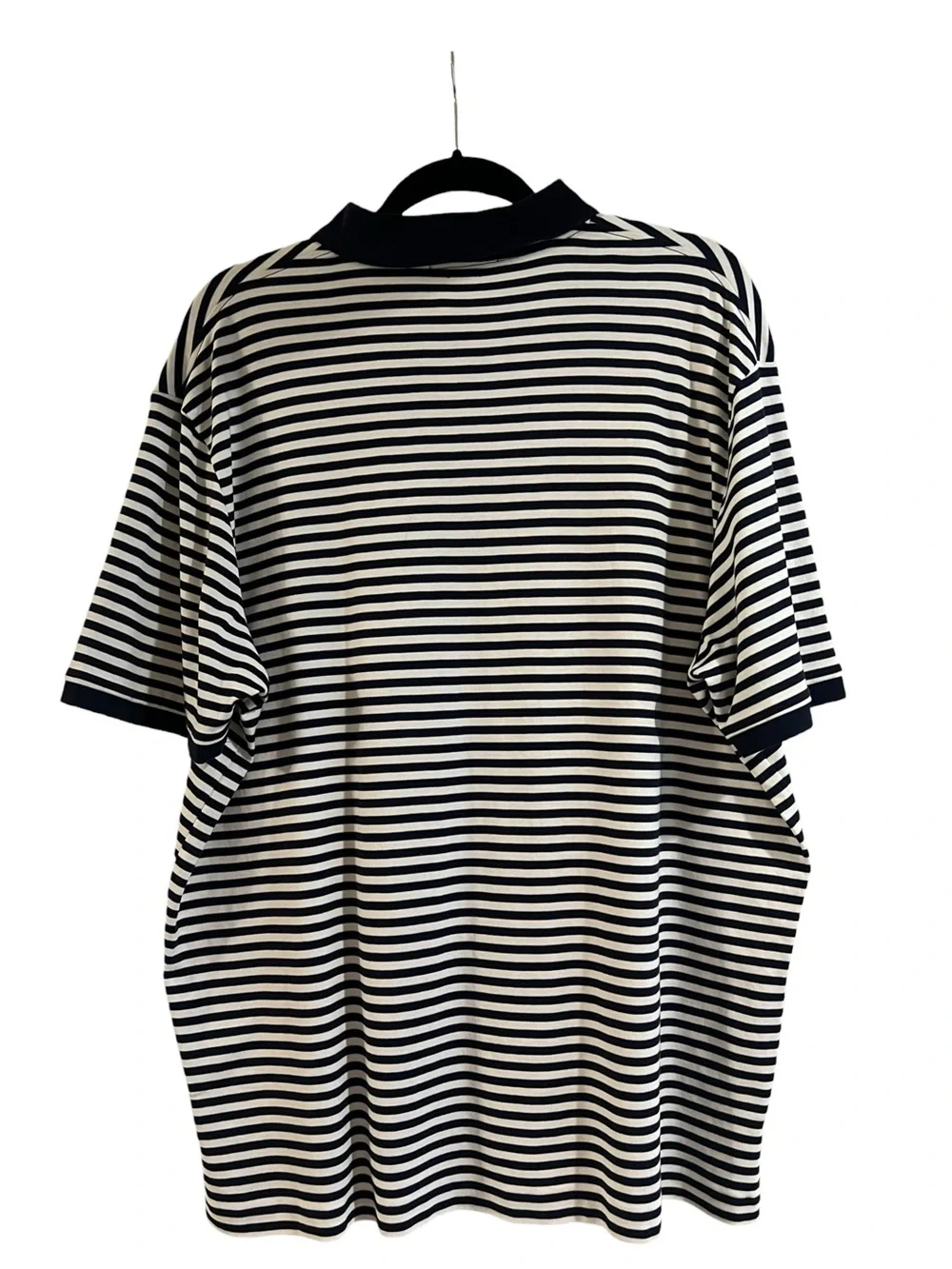 Polo by Ralph Lauren Men’s Navy & White Striped Golf Preppy Casual Polo Shirt-XL